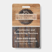 Logo-ID des Rustic Wood Tone Contractors Ausweis (Rückseite)