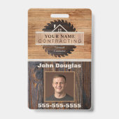 Logo-ID des Rustic Wood Tone Contractors Ausweis (Vorderseite)