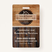Logo-ID des Rustic Wood Tone Contractors Ausweis (Rückseite)