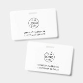 Logo-ID des Unternehmens | Minimalistische Mitarbe Ausweis (Vorder- & Rückseite)