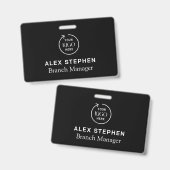 Logo-ID des Unternehmens | Mitarbeiter Minimalisti Ausweis (Front & Back)