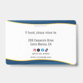 Logo-ID des Unternehmens Mitarbeiter Minimalistisc Ausweis (Rückseite)