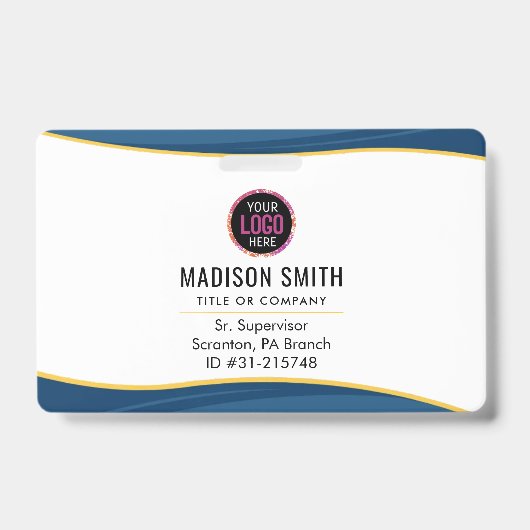 Logo-ID des Unternehmens Mitarbeiter Minimalistisc Ausweis (Vorderseite)