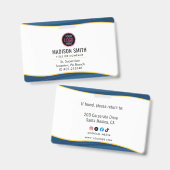 Logo-ID des Unternehmens Mitarbeiter Minimalistisc Ausweis (Vorder- & Rückseite)