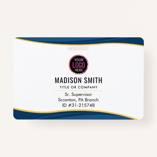 Logo-ID des Unternehmens Mitarbeiter Minimalistisc Ausweis (Vorderseite)