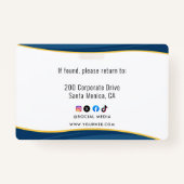 Logo-ID des Unternehmens Mitarbeiter Minimalistisc Ausweis (Rückseite)