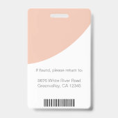 Logo-ID für berufliche Unternehmen Foto-ID Rosa Ausweis (Rückseite)