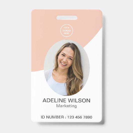 Logo-ID für berufliche Unternehmen Foto-ID Rosa Ausweis (Vorderseite)