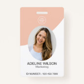 Logo-ID für berufliche Unternehmen Foto-ID Rosa Ausweis (Vorderseite)