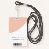 Logo-ID für berufliche Unternehmen Foto-ID Rosa Ausweis (Rückseite mit Schlüsselband)