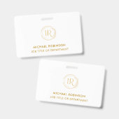 Logo-ID für Gold Script-Unternehmen für Mitarbeite Ausweis (Vorder- & Rückseite)