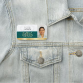 Logo-ID für Mitarbeiter-Foto Grün Gold Namensschild (Beispiel)