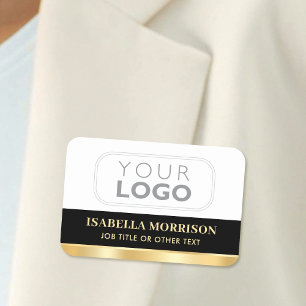 Logo-ID für Mitarbeiter-Unternehmen Schwarz Gold Namensschild