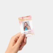 Logo-ID für Rosa Gold-Glitzer-Marmor-Logo Ausweis (Handheld)