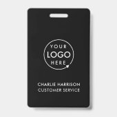 Logo-ID für Unternehmen | Modernes schwarzes Mitar Ausweis (Back)
