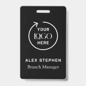 Logo-ID für Unternehmen | Modernes schwarzes Mitar Ausweis (Back)