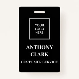 Logo-ID Schwarzer moderner Mitarbeiter Ausweis
