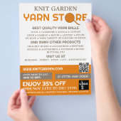 Logo im Orange-Garn-Store, Knitterladen, Garnspeic Flyer (Hand)