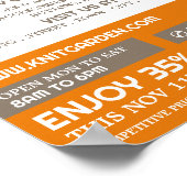 Logo im Orange-Garn-Store, Knitterladen, Garnspeic Poster (Ecke)