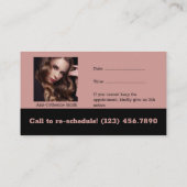 Logo-Image für die Haarstühle Pink & Schwarz Viele Terminkarte (Rückseite)