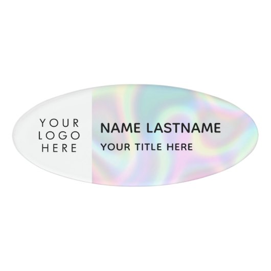 Logo-Imitate Holographic Simple Modern Magnet Tite Namenschild (Vorderseite)