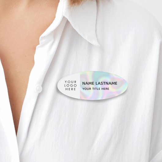 Logo-Imitate Holographic Simple Modern Magnet Tite Namenschild