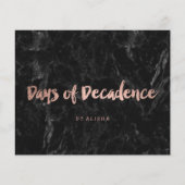 Logo-Imitate Rose Gold Typografie schwarzen Marmor Flyer (Vorne)