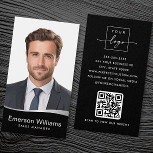 Logo-Imitate Silber-Wave-Foto QR Black Visitenkart