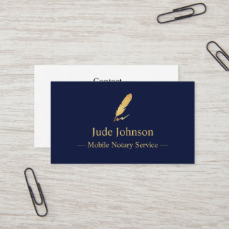 Logo-Indiz für das Notar-Gold-Feather Visitenkarte