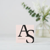 Logo-Initialen Pinselpinke fette Make-up qr Code Quadratische Visitenkarte (Stehend Vorderseite)
