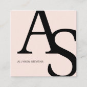 Logo-Initialen Pinselpinke fette Make-up qr Code Quadratische Visitenkarte (Vorderseite)