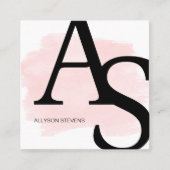 Logo-Initialen rosa Pinselpinsel fett Make-up qr Quadratische Visitenkarte (Vorderseite)