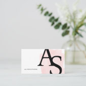 Logo-Initialen rosa Pinselpinsel fett Make-up qr Visitenkarte (Stehend Vorderseite)