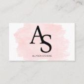 Logo-Initialen Rosa Pinselpinsel Haar-Make-up qr-C Visitenkarte (Vorderseite)