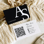 Logo-Initialen weißer schwarzer, fett formatierter Visitenkarte