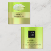 Logo-Ips-Berufliche Makeup-Künstlerin Quadratische Visitenkarte (Vorne/Hinten)