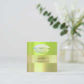 Logo-Ips-Berufliche Makeup-Künstlerin Quadratische Visitenkarte (Stehend Vorderseite)