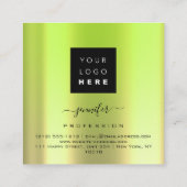 Logo "Ips Green Lila Beruflich Makeup Artist" Quadratische Visitenkarte (Rückseite)