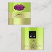 Logo "Ips Green Lila Beruflich Makeup Artist" Quadratische Visitenkarte (Vorne/Hinten)