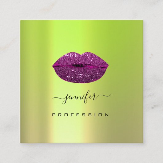 Logo "Ips Greenery Violet Beruflich Makeup" Quadratische Visitenkarte (Vorderseite)