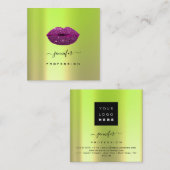 Logo "Ips Greenery Violet Beruflich Makeup" Quadratische Visitenkarte (Vorne/Hinten)