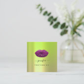 Logo "Ips Greenery Violet Beruflich Makeup" Quadratische Visitenkarte (Stehend Vorderseite)