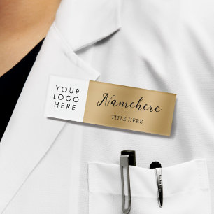 Logo-Kalligrafie Elegante Imitate Gold Magnet Tite Namenschild