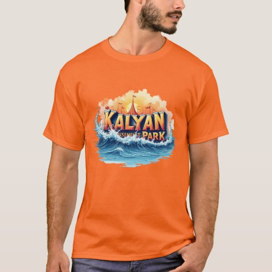 Logo "Kalyan Amusement Park" - Vibranve Wave Desig T-Shirt (Vorderseite)