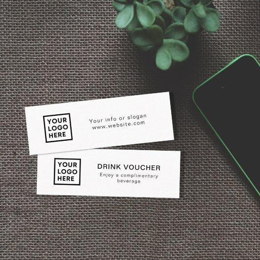 Logo-Karte für Firmenveranstaltungen Drinks Mini Visitenkarte