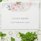 Logo-Kit für den Koch "Holzblasenblau" Geschirrtuch (Gefaltet)