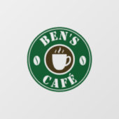 Logo-Klammer für den Coffeeshop Fensteraufkleber (Blatt)