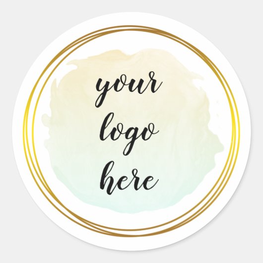 Logo-Klasse für den Glitzer "Green Gold Circle Rin Runder Aufkleber (Vorderseite)