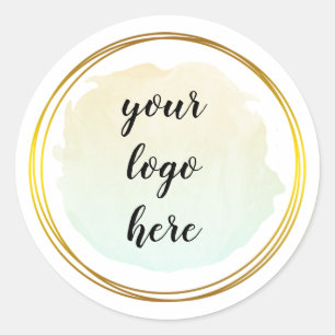 Logo-Klasse für den Glitzer "Green Gold Circle Rin Runder Aufkleber