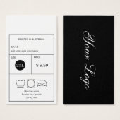 Logo-Kleidung Preis hängen Tag (Vorne & Hinten)